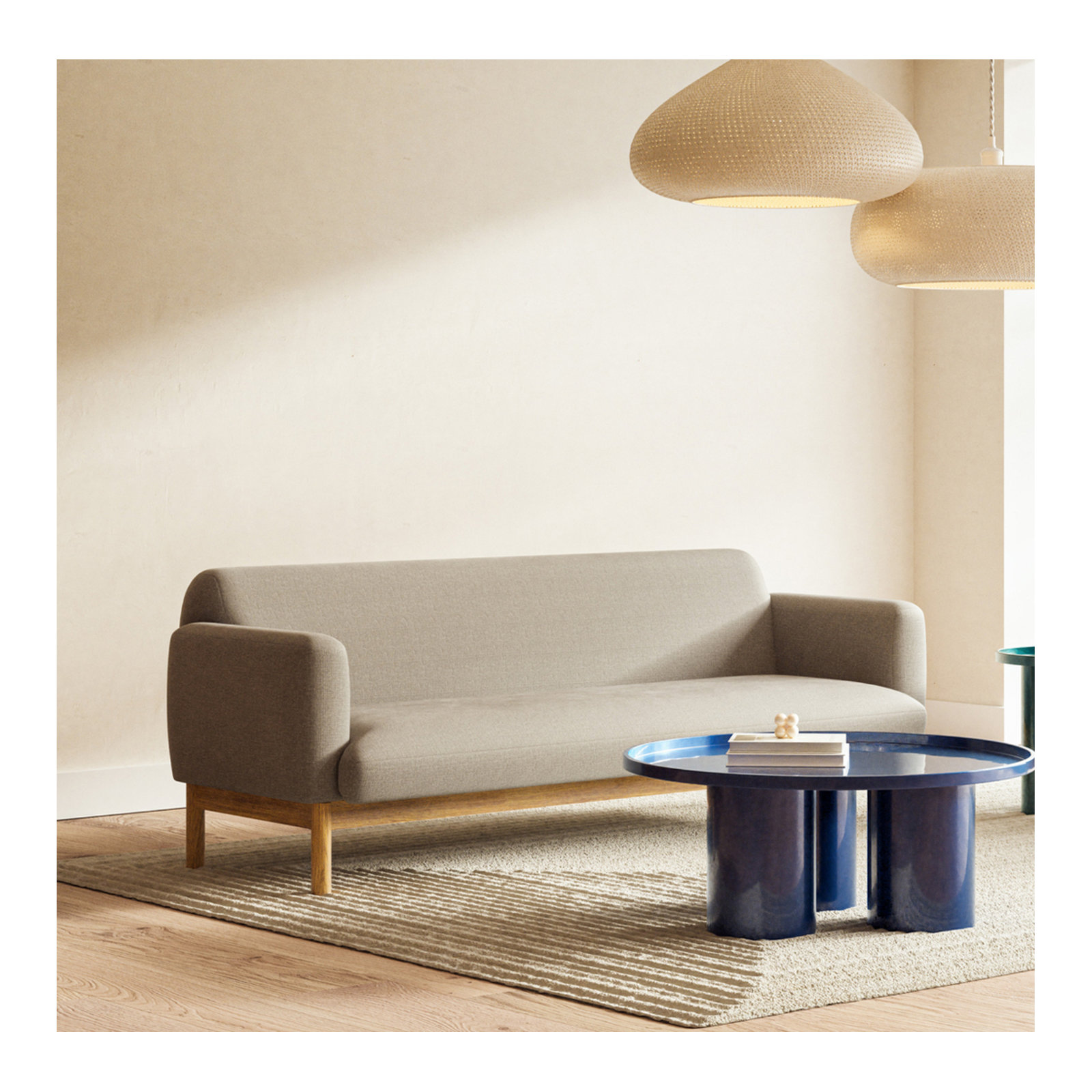 Mattia Sofa, Metro Light Gray Linen Blend, 68" W