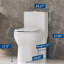 Toilette ronde blanche une pièce, hauteur confort 17,5 po ADA, double chasse 0,8 / 1,28 GPF, conception brute 12 po, peu encombrante