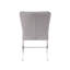 Ensemble de 2 chaises d'appoint avec siège et dossier rembourrés en velours, gris et chrome