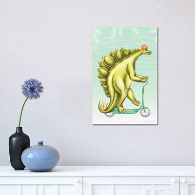 Stegosaurus On Scooter by Amélie Legault - Painting on Canvas