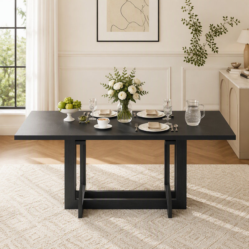 82" Extendable Trestle Dining Table