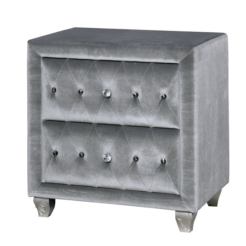 Dilbeck 26.5'' W Nightstand, Gray/Silver