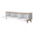 Modern TV Stand with Wall Mount Option, White & Walnut, 70.9 x 19.1 x 13.8 inches | 100% Melamine Coated Particle Board, 0.7 inches Thick | Numerous Shelves for Additional Storage, Scandinavian Design