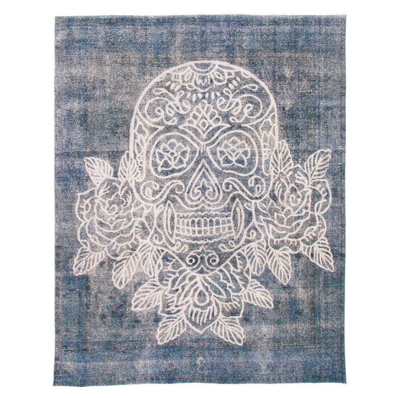Tapis bleu marine à transition de couleur 9 pi 6 po x 12 pi 0 po