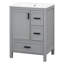 Rosella 24" Freestanding Bathroom Vanity with Ceramic Sink, Soft-Close Door & 3 Drawers-451180171