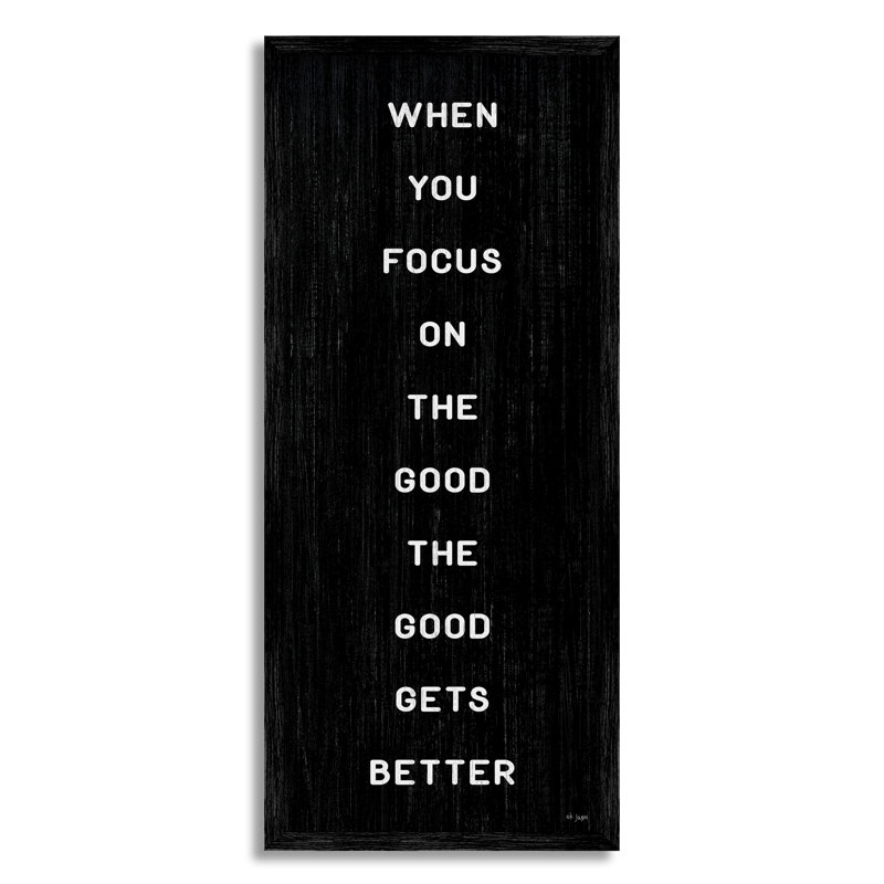 «Focus On Good», impression encadrée sur bois, Giclée encadrée noir minuit, H 24 po x l 10 po x P 1,5 po