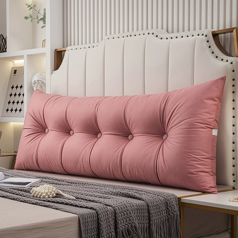 Upholstered Headboard Pillow, Pink, 150cm W x 60cm D