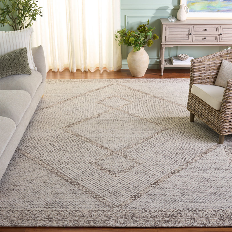 Conroy Hand Tufted Wool Geometric Rug, Rectangle 8' x 10'