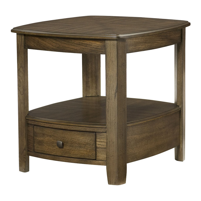 Allenah Solid Wood Top End Table with Storage