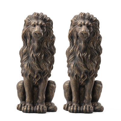 Balthasar 27.75"H Lion MGO Garden Statue