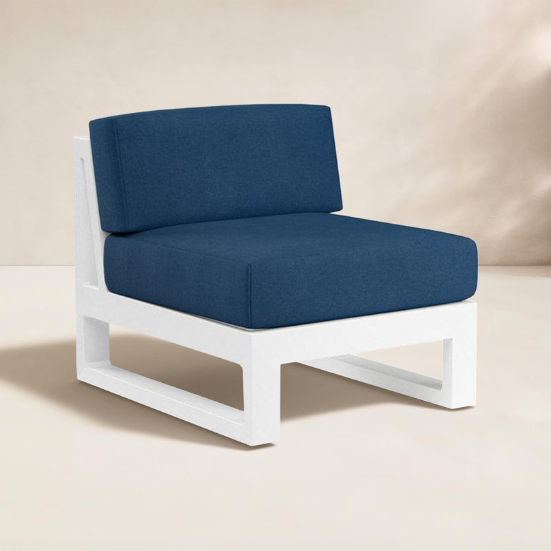 Newport Outdoor Armless Lounge Chair, Spectrum Indigo Sunbrella®