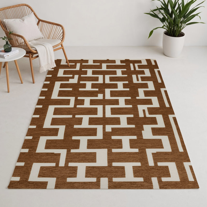 Tapis brun intérieur et extérieur Trellis, Rectangle 9 pi x 12 pi
