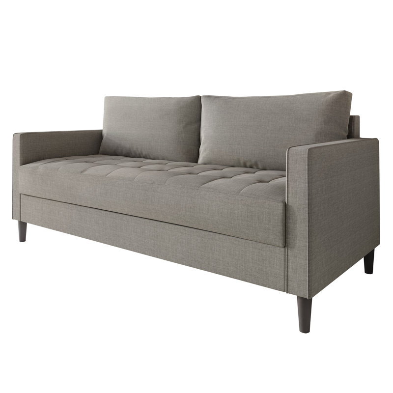 Canapé à accoudoirs carrés 74,60 po Newquay, 100 % polyester gris