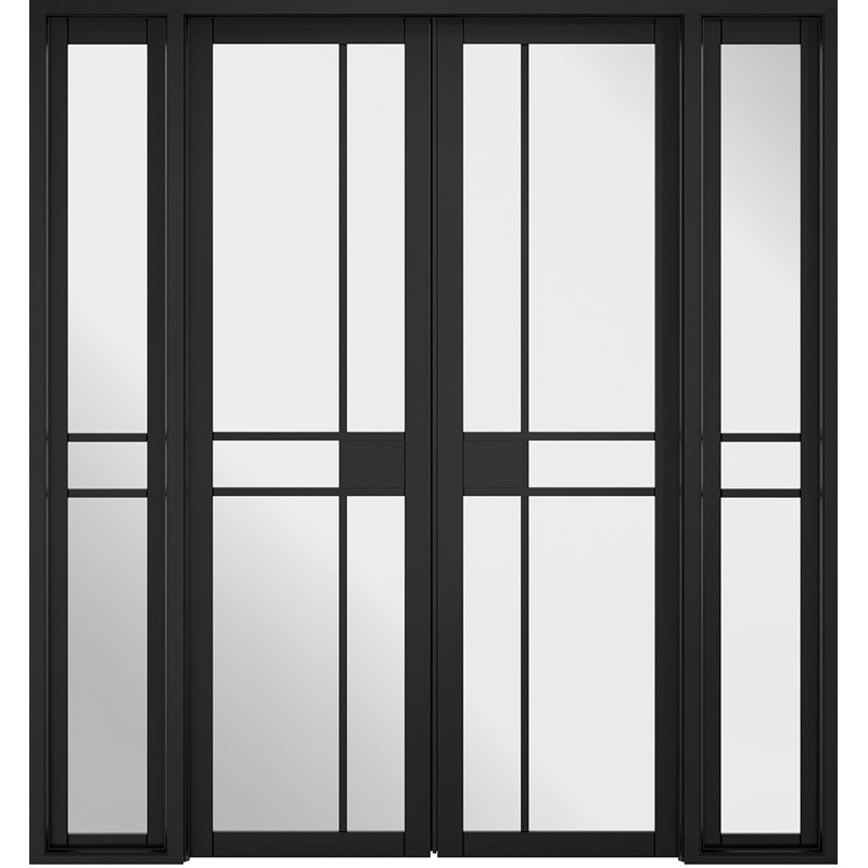 Greenwich Black Clear Glazed Internal Door W6