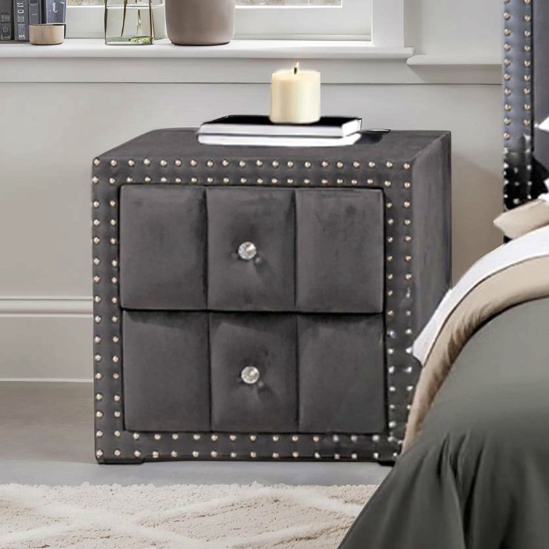 Table de chevet 1pc, Gris foncé