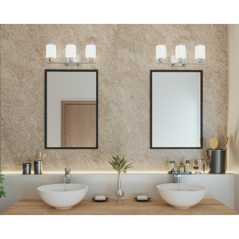 Éclairage pour meuble-lavabo 3 lumières Ernestina, Nickel brossé