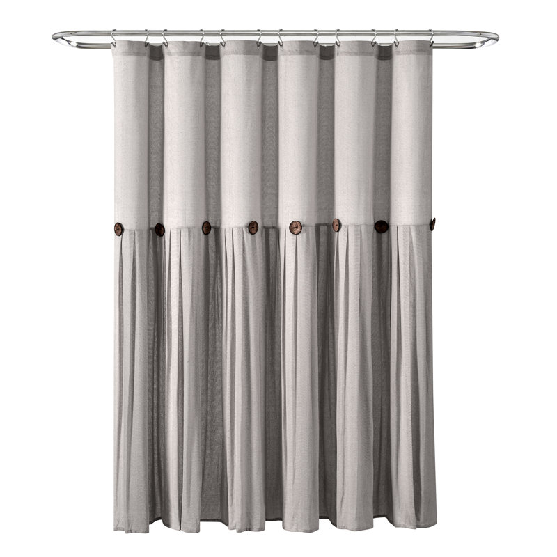 Ruya Polyester Blend Shower Curtain, Grey, 183cm W x 183cm L