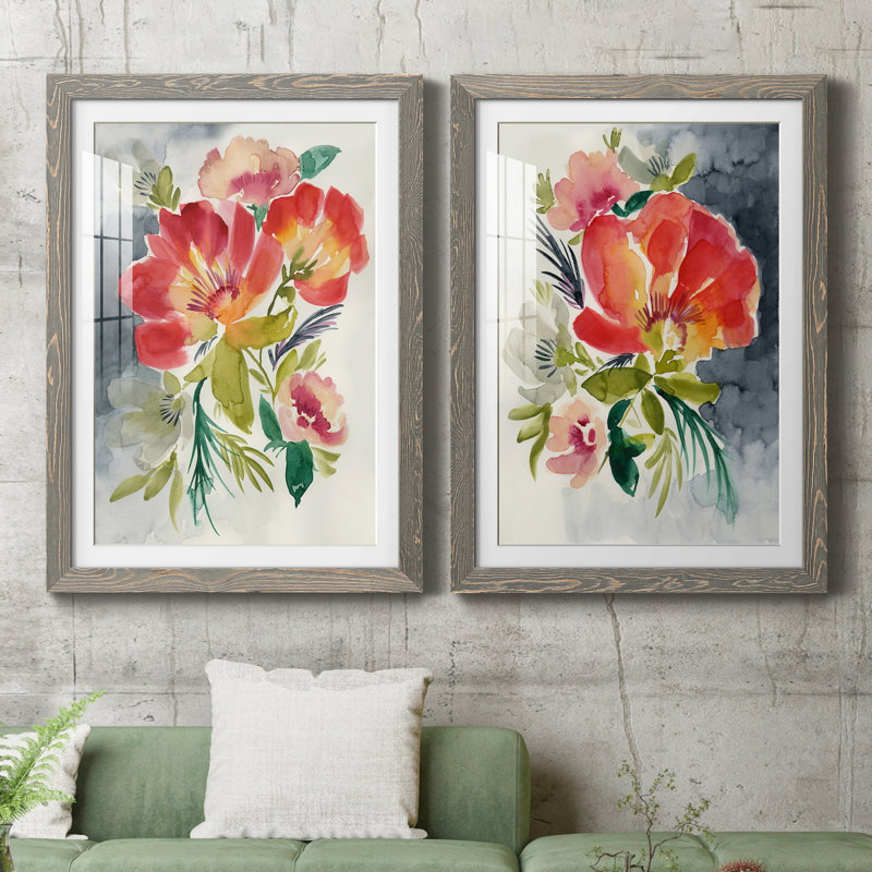 Twilight Brights I - ensemble de 2 reproductions d'art sur papier encadré, H 31,5 po x l 47 po x P 1,5 po
