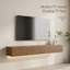 Meuble télé moderne flottant avec éclairage DEL et grand rangement, centre de divertissement mural pour téléviseurs de 55 à 65 pouces-1030843823