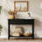 TREXM Daisy Series Console Table Traditional Design With Two Drawers And Bottom Shelf (Black)-334574079