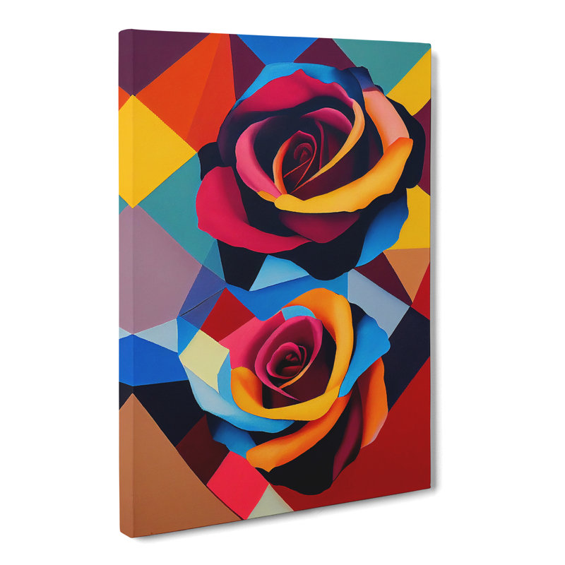 Apollonios Rose Painting Patchwork Vol.2 - Wrapped Canvas Print, 76cm H x 50cm W