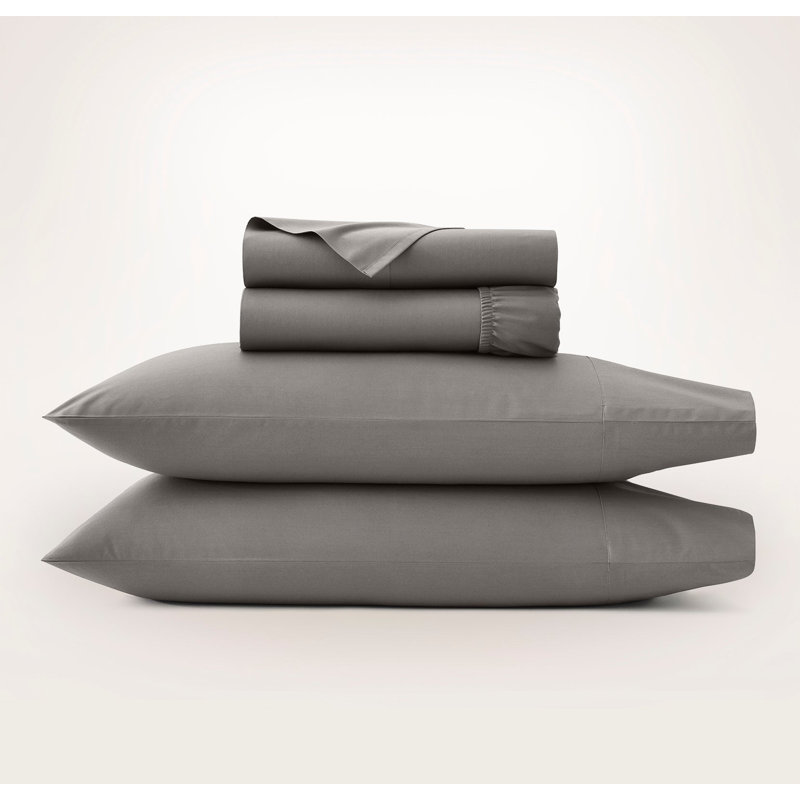 Signature Hemmed Sheet Set, Stone, King Sheet Set with 2 Pillowcases