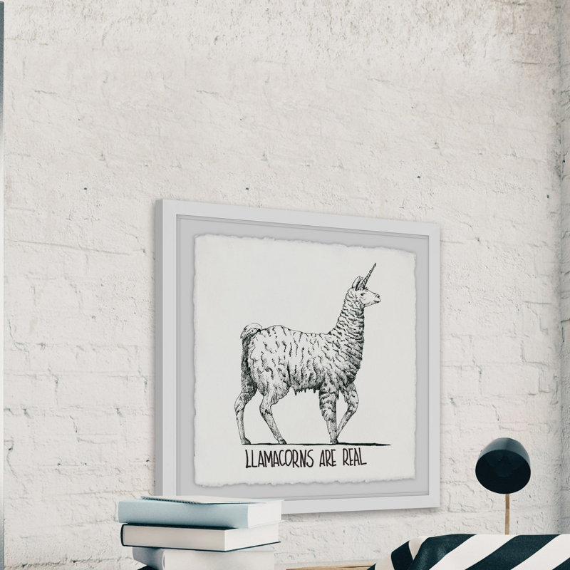 «Llamacorns are Real», reproduction encadrée, H 18 po x l 18 po