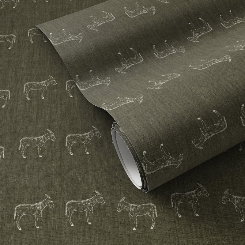 Burros Wallpaper by Paul Meyer, Burros Olive Night I, W12" x H8"