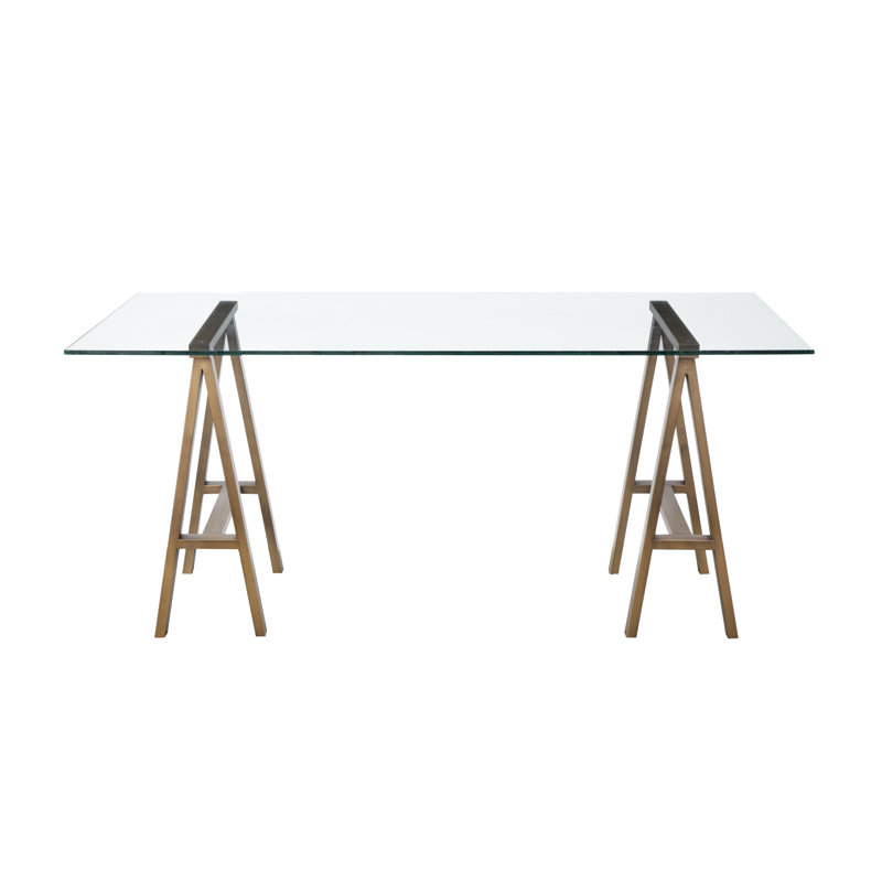 Table de salle à manger Dita, l 71 x P 36 x H 30, Laiton