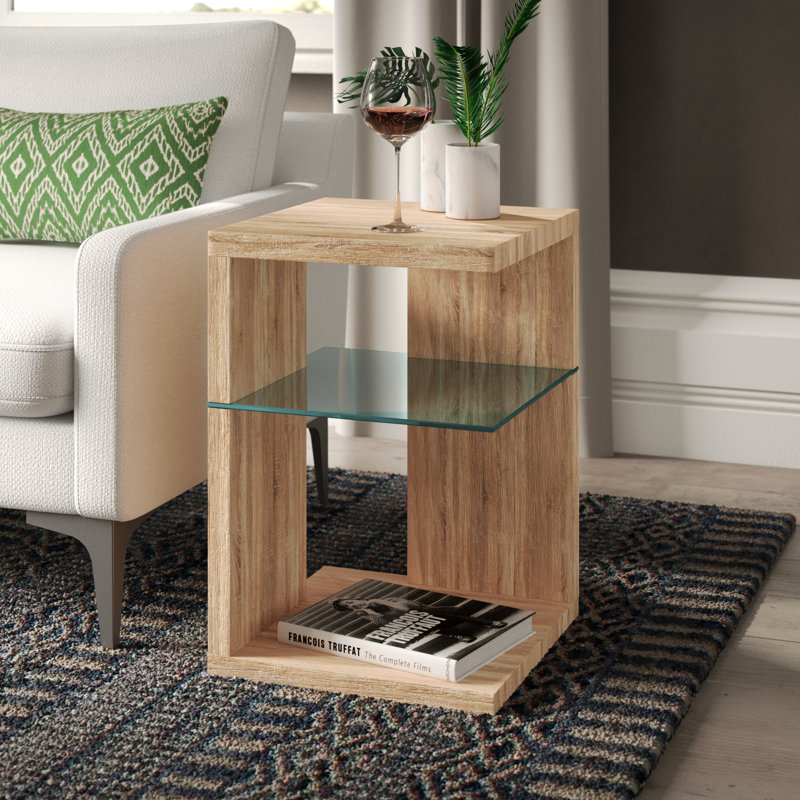 Alleman Side Table with Storage, Sonoma oak