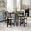 Table et chaises de salle à manger 5 pièces, 1 table à hauteur de comptoir et 4 tabourets de bar, ensemble de meubles de cuisine moderne, équipé de chaises rembourrées, table de salle à manger compacte avec une texture semblable au marbre, convient aux meubles de salon, de bar et de cuisine-136050201