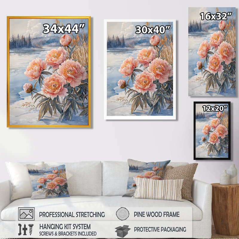 Glatzmayer - impressions murales florales, H 32 po x l 16 po, Reproduction encadrée d'une seule photo, Doré