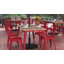 Table de restaurant commerciale en résine de polyester avec trou pour parasol 30 po x 60 po Guenot-1595980839