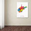 «West Virginia Map» par Michael Tompsett, impression sur toile-15822359