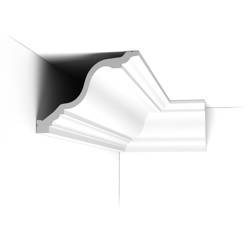 Moulure couronnée en polyuréthane blanc uni 7-11 / 16 po x 5-7 / 8 po x 78-3 / 4 po, 1 Pack