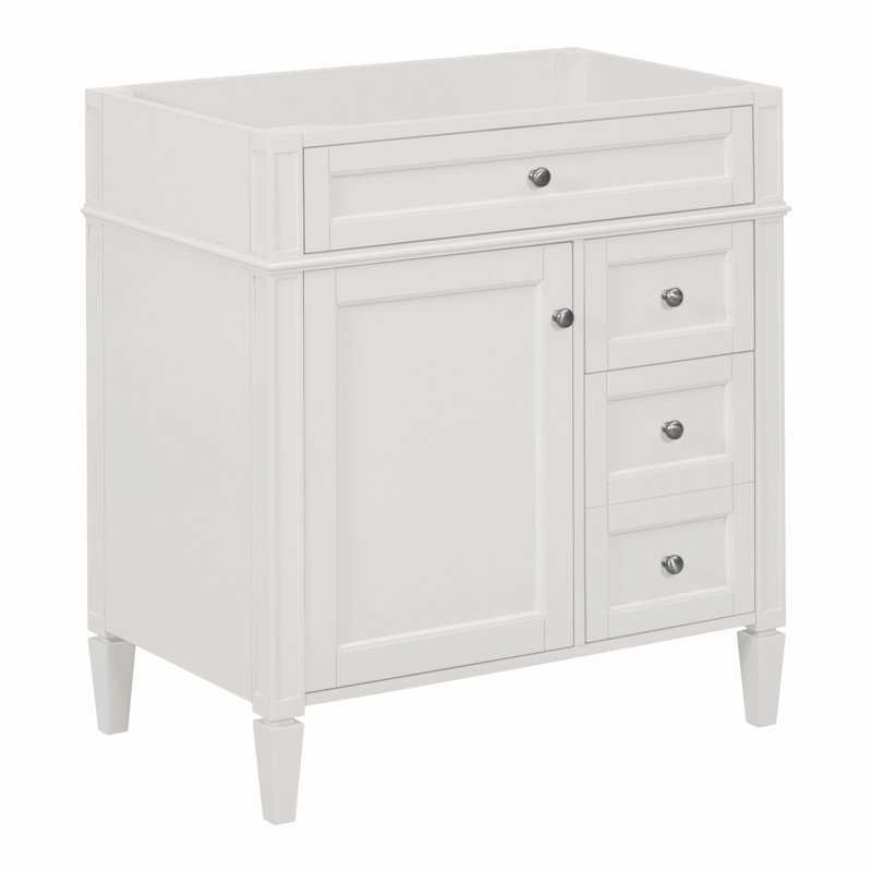 Armoire de rangement de salle de bain avec 2 tiroirs et un tiroir basculant, Blanc