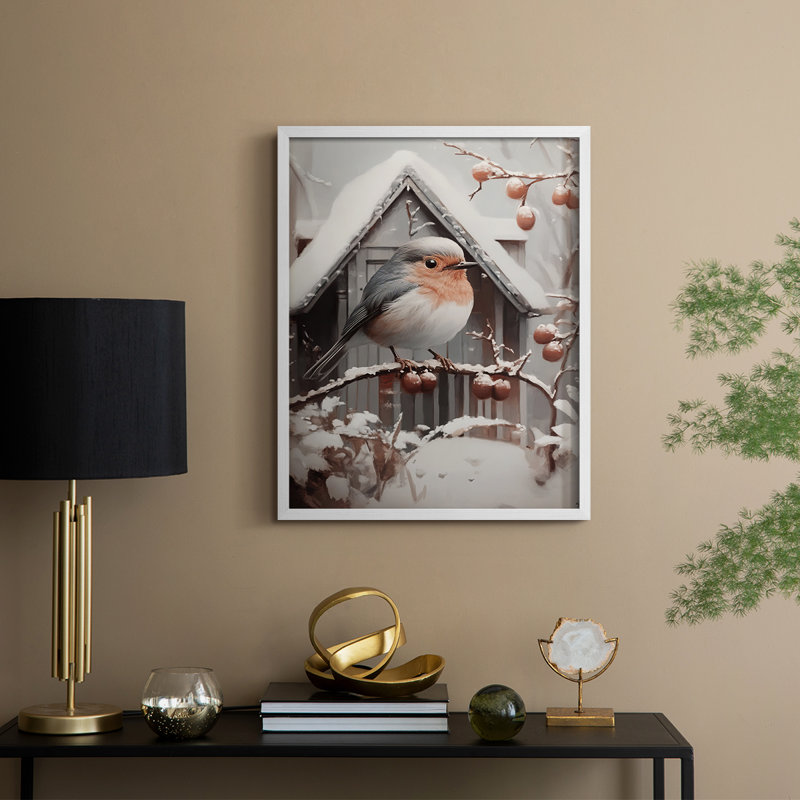 Art des Fêtes de Noël - série 2, reproduction encadrée - bois massif, H 21 po x l 17 po, Blanc