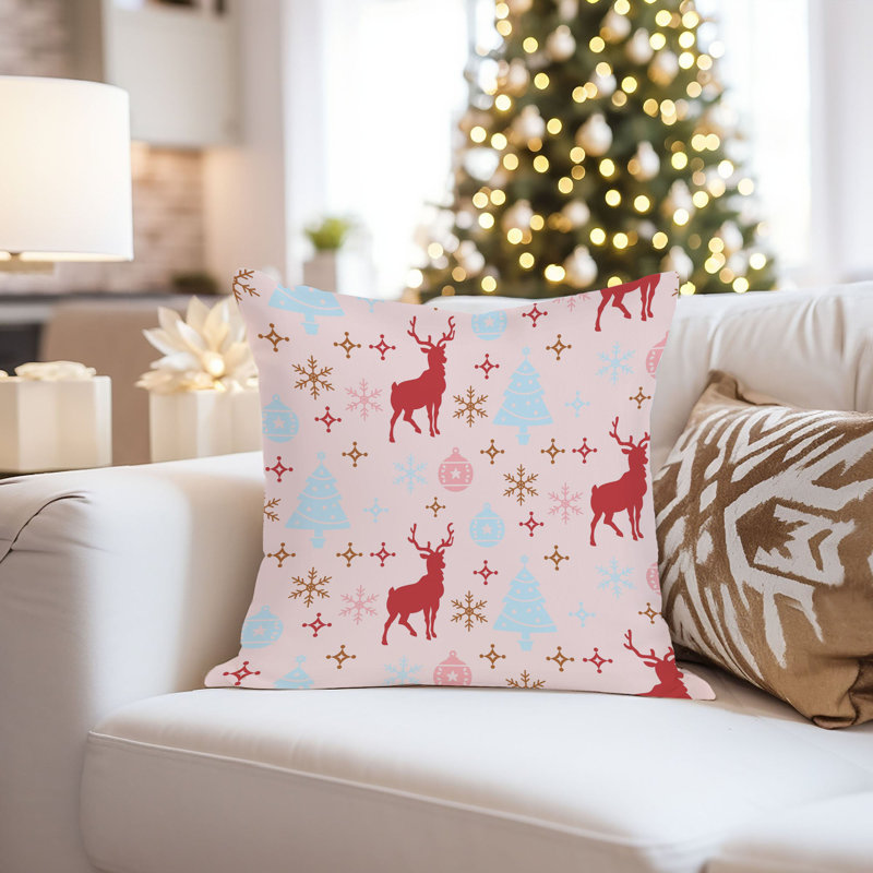 Holiday Chritmas Reindeer Pattern I Modern, 16"H x 16"W