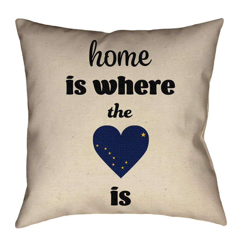 Coussin en coussin de cœur alaska, 20 po x 20 po, Croisé en coton - intérieur