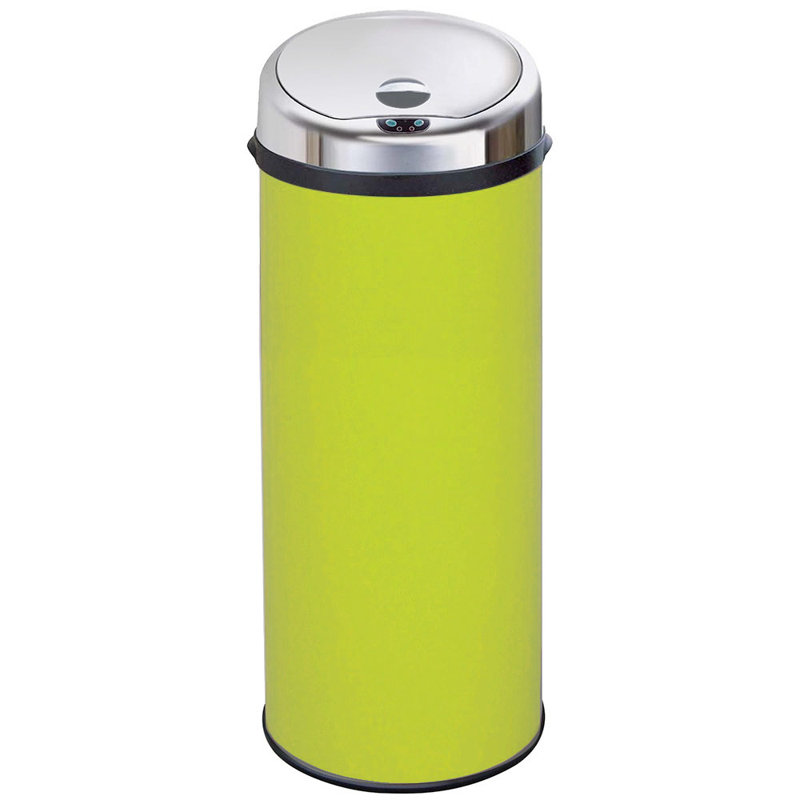 Ladson Steel Motion Sensor Kitchen Trash Can, 50L, Lime Green