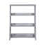 Vertical Storage Display 3-Shelf Bookcase For Home Office Living Room Solid Wood Slate Grey 41 Inch Tall Organizer-129747824-129747828