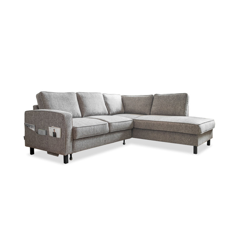 Molly Corner Sofa Bed, Grey/Brown/Blue, Right Hand Facing