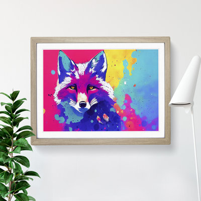Fox Splatter 1 Piece Single Picture Frame Wall Art