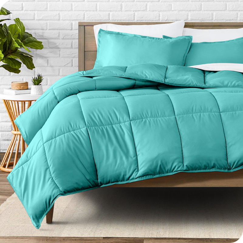 Soft All Season Comforter Set, Turquoise, Queen Comforter + 2 Standard Shams