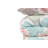 Turquoise & Salmon Single Quilt Cover Set, 63 x 87 Duvet Cover, 63 x 93 Flat Sheet, 20 x 28 Pillowcase | 65% Cotton / 35% Polyester, Machine Washable, Button Closure | Stylish & Comfortable Bedding Set-1754099932