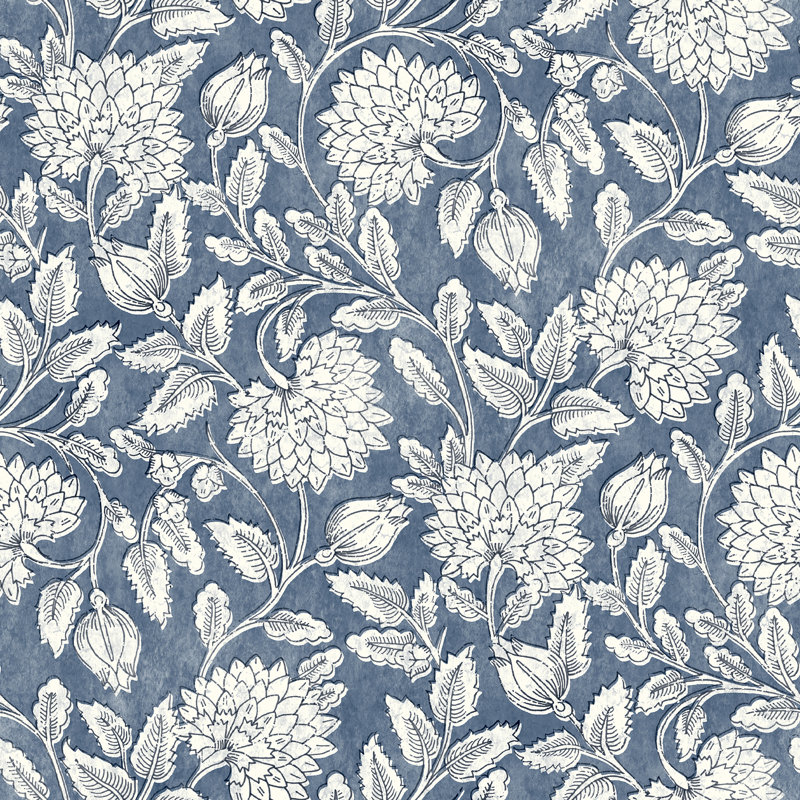 Vadouvan Jacobean Trail Wallpaper, Navy