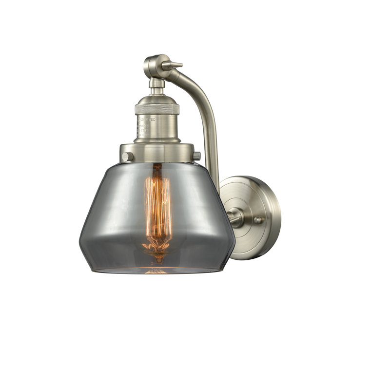 Chill Armed Sconce, Brushed Satin Nickel, Smoked