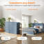 Grand lit escamotable avec tiroirs de rangement et station de charge, bleu Murphy-1610762204