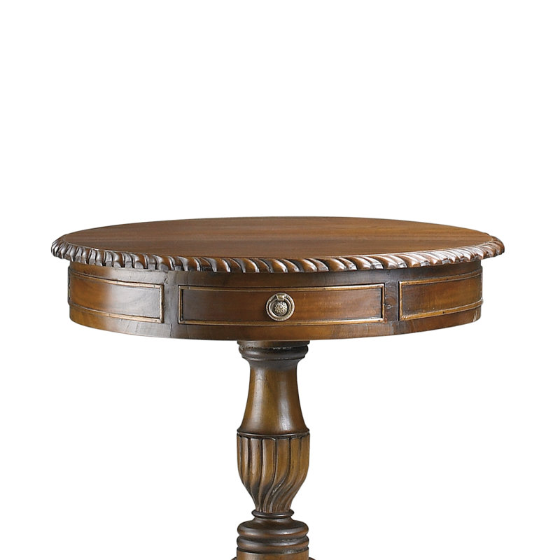 Chippendale Solid Wood Pedestal End Table