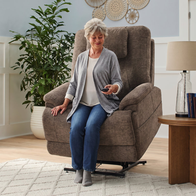 Zecliner Model 2+ Power Lift Sleep Recliner with Power Headrest, Lumbar, Heat & Massage, Toast